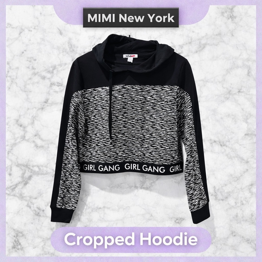 MIMI New York “Girl Gang” Cropped Hoodie – Size L